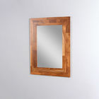 Finger Joint Teak Wood Wall-Mounted Bevel Smart Design Glass Fancy Mirror