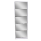 Full Length Mirror Shoe Cabinet Multi Functional Save Space MDF With Melamine
